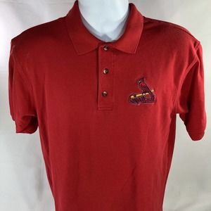 VTG ST LOUIS CARDINALS DYNASTY SHIRT MENS MEDIUM POLO RED 90s EARLY 2000s MLB